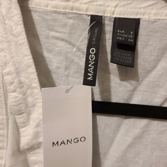 MANGO, White long top with belt, perfect for the summer - Picture 2 of 6